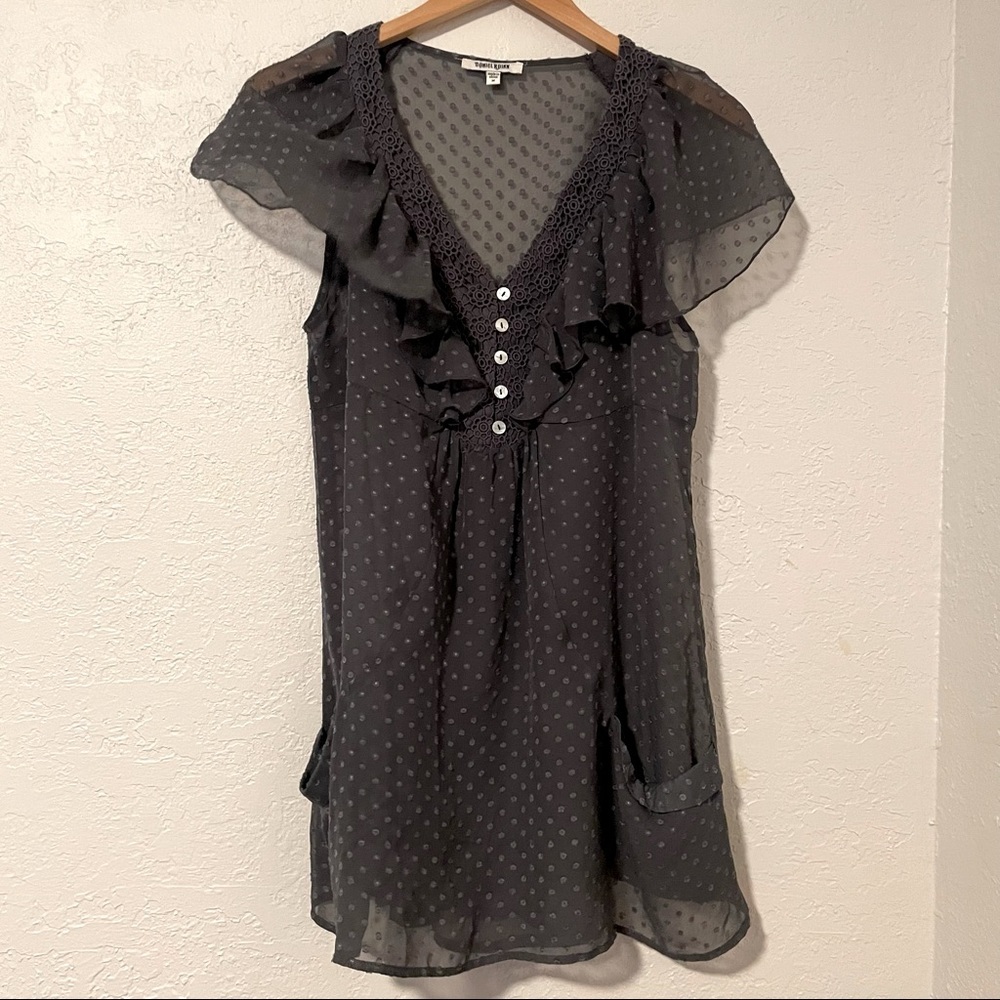 Daniel Rainn Women's Gray Polka‎ Dot Shirt Size Medium